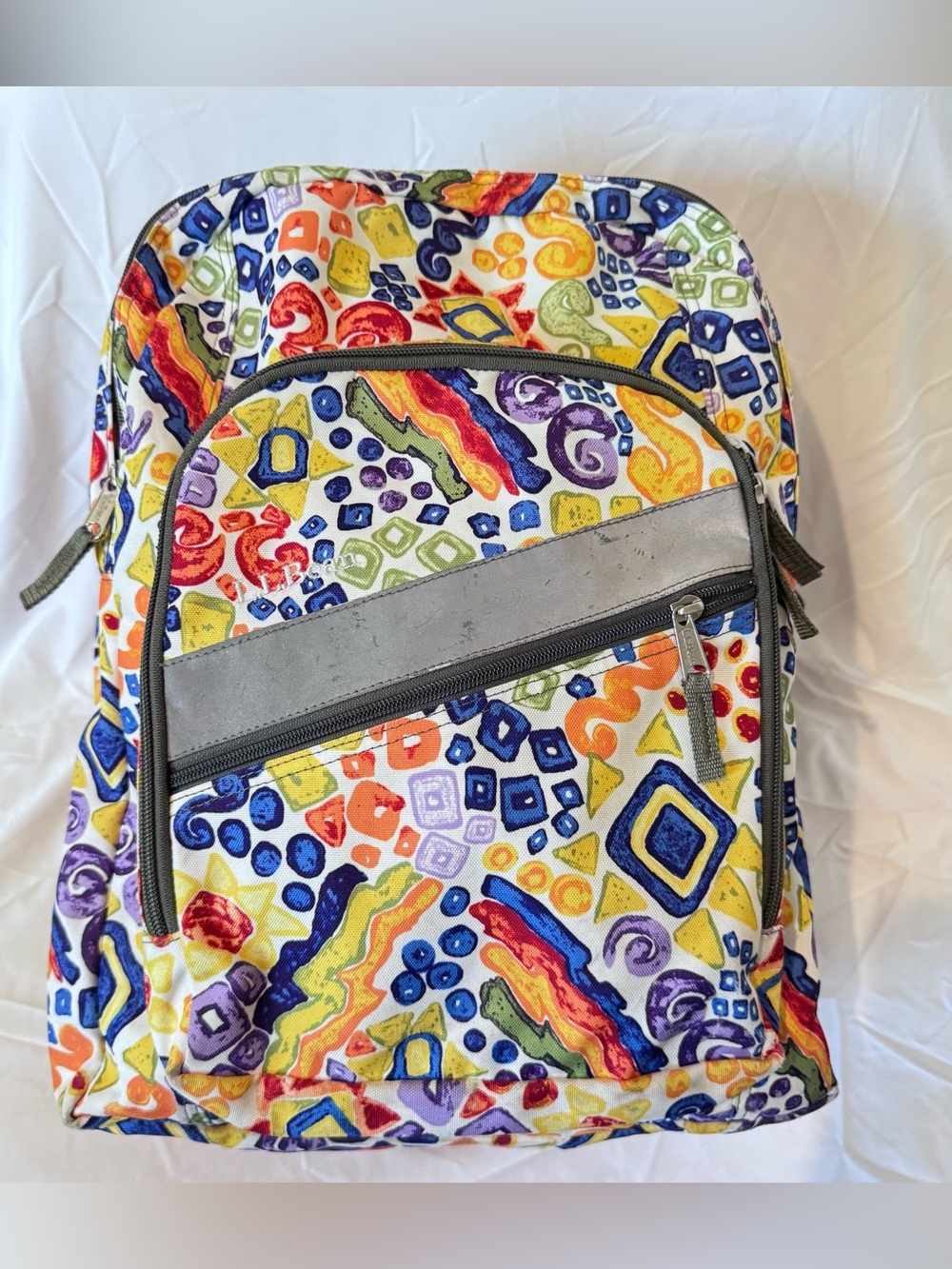 LL Bean Original Bookbag Backpack Multicolor Geometric Confetti Print School Bag